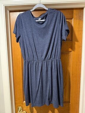 Old Navy Heather Navy Short Sleeve Tee Dress